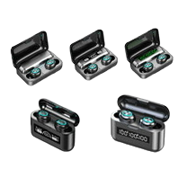 Black earphone case true wireless earphones, Bluetooth 5.3 noise-cancelling, 30-hour battery life Item Picture