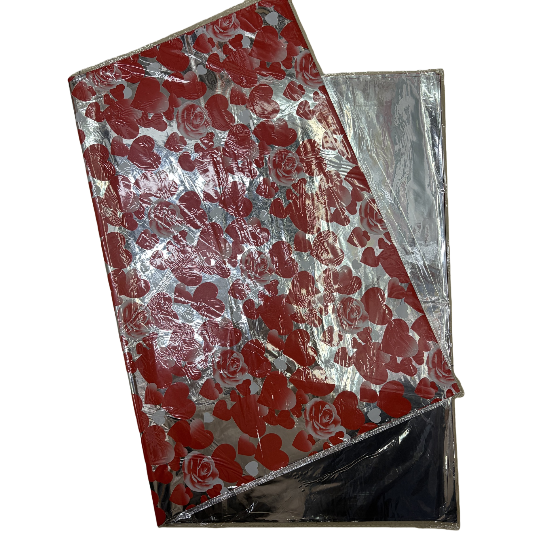 Red heart-shaped rose pattern wrapping paper 30cmx40cm solid color flexible handcrafted packaging material Item Picture