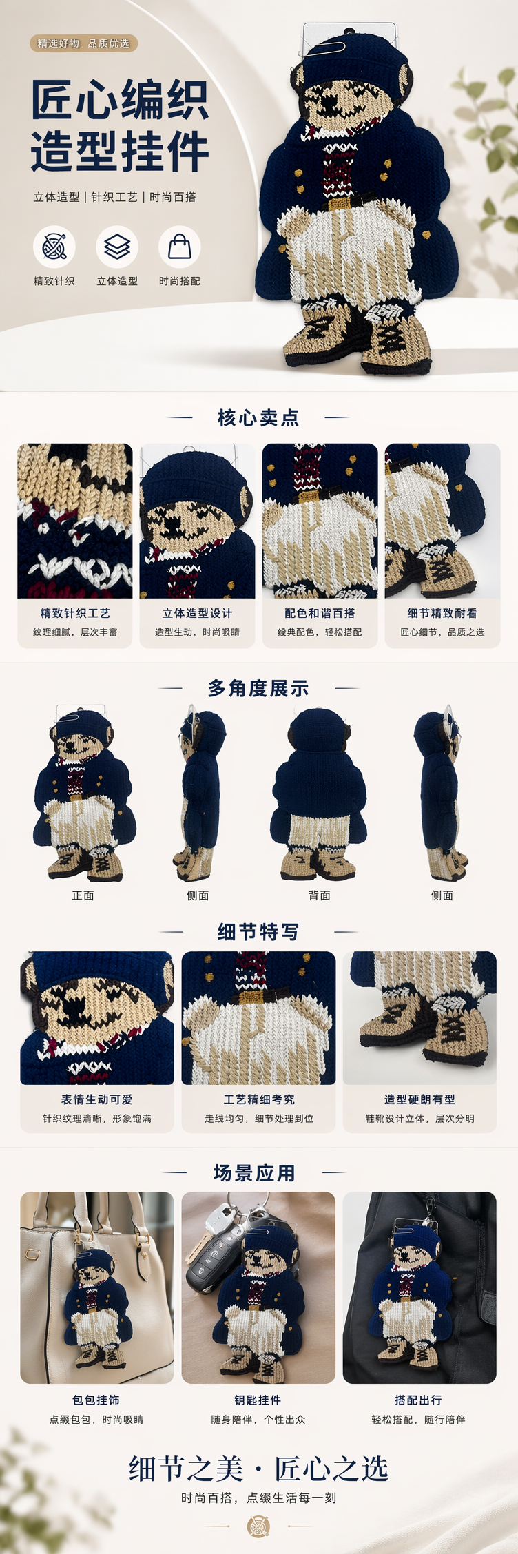 E&E厂家直销E&E厂家直销E&E厂家直销针织熊造型装饰品 毛绒可爱家居摆件节日礼物详情1