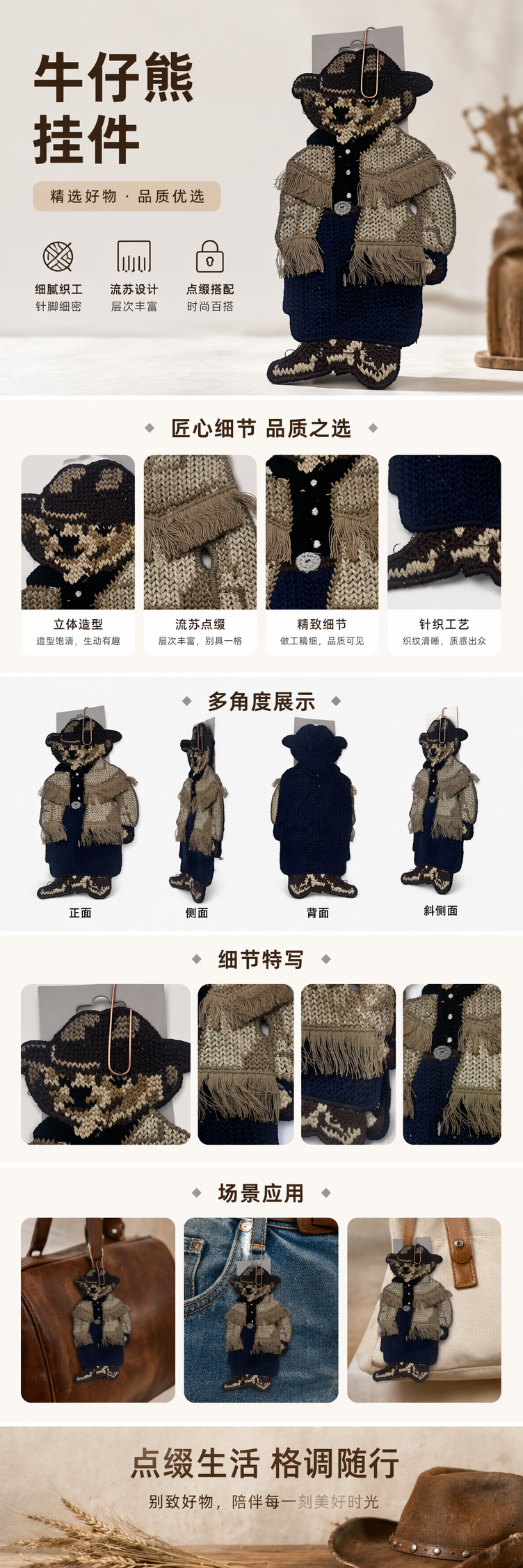 E&E厂家直销针织熊玩偶毛绒公仔可爱抱枕家居装饰送礼优选 pic 1