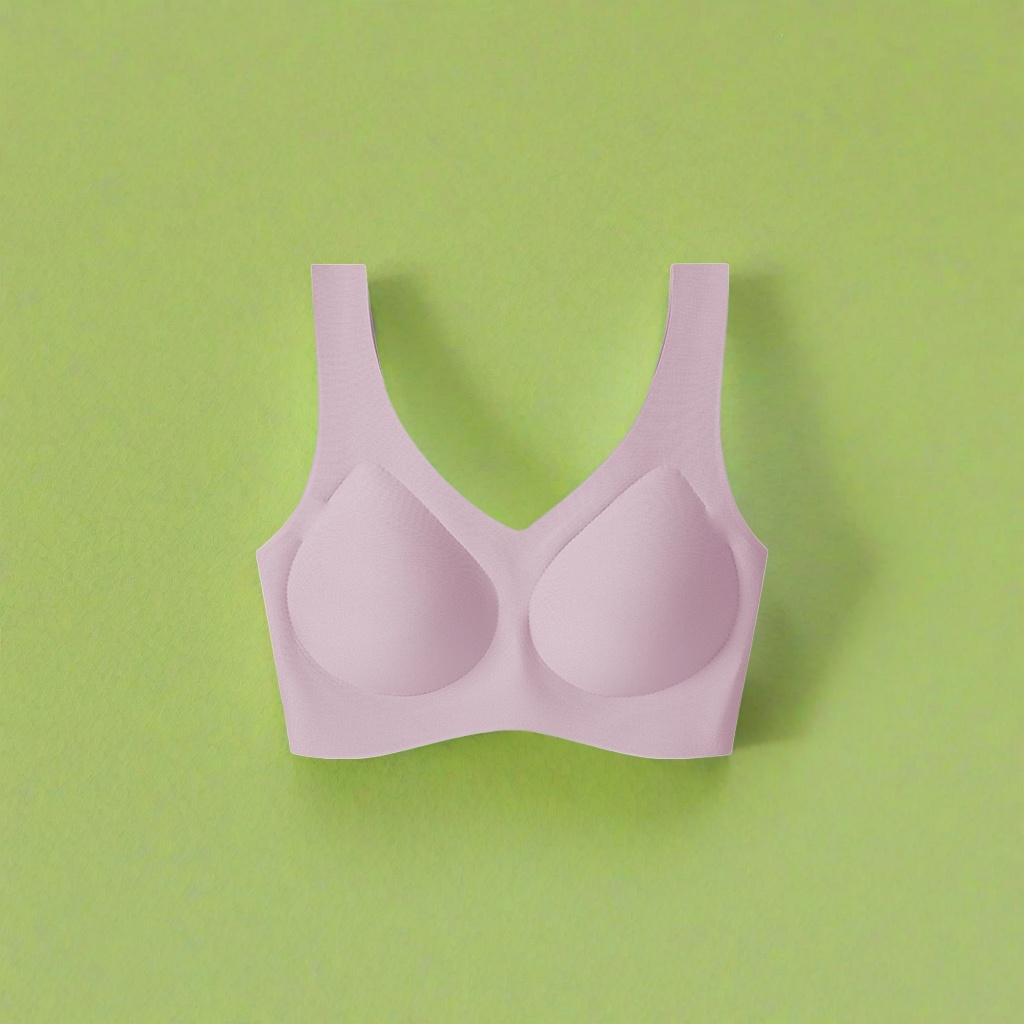Light purple bras without underwire are comfortable, breathable and adjustable details Picture