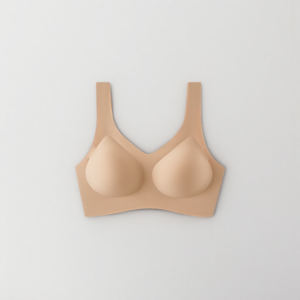 Beige bras without underwire are comfortable, breathable and adjustable women's underwear Specification image