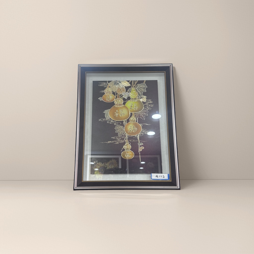 金色葫芦图案画作细节图