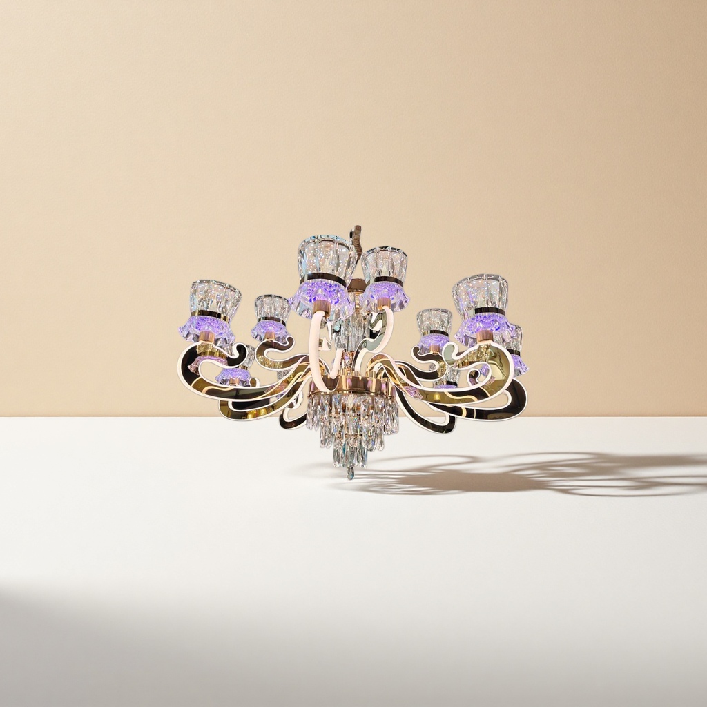 Nordic minimalist crystal chandelier, main light for the living room, bedroom and dining room, modern and light luxury style Application Scenario