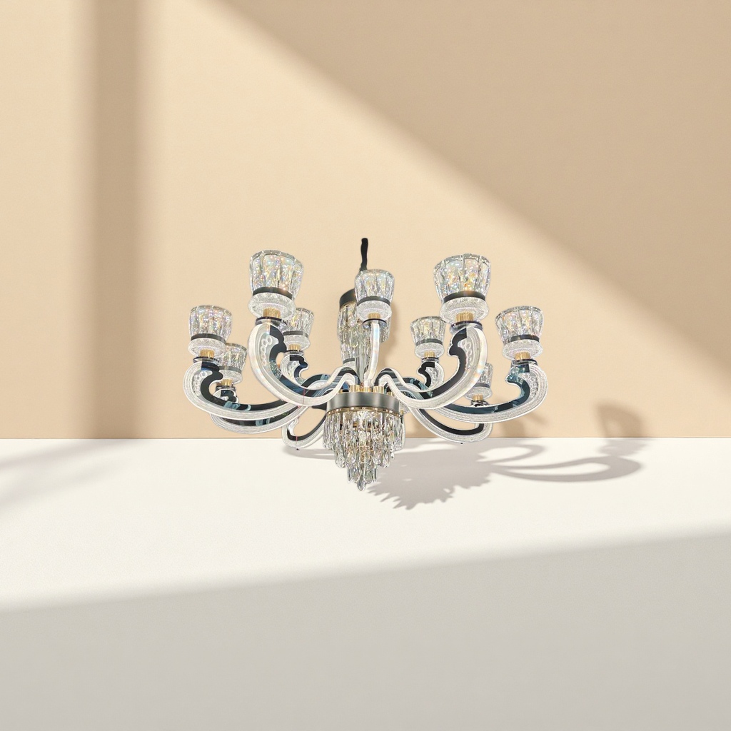 Crystal chandelier, modern and simple ceiling lamp for living room and bedroom, Nordic style LED light source Application Scenario