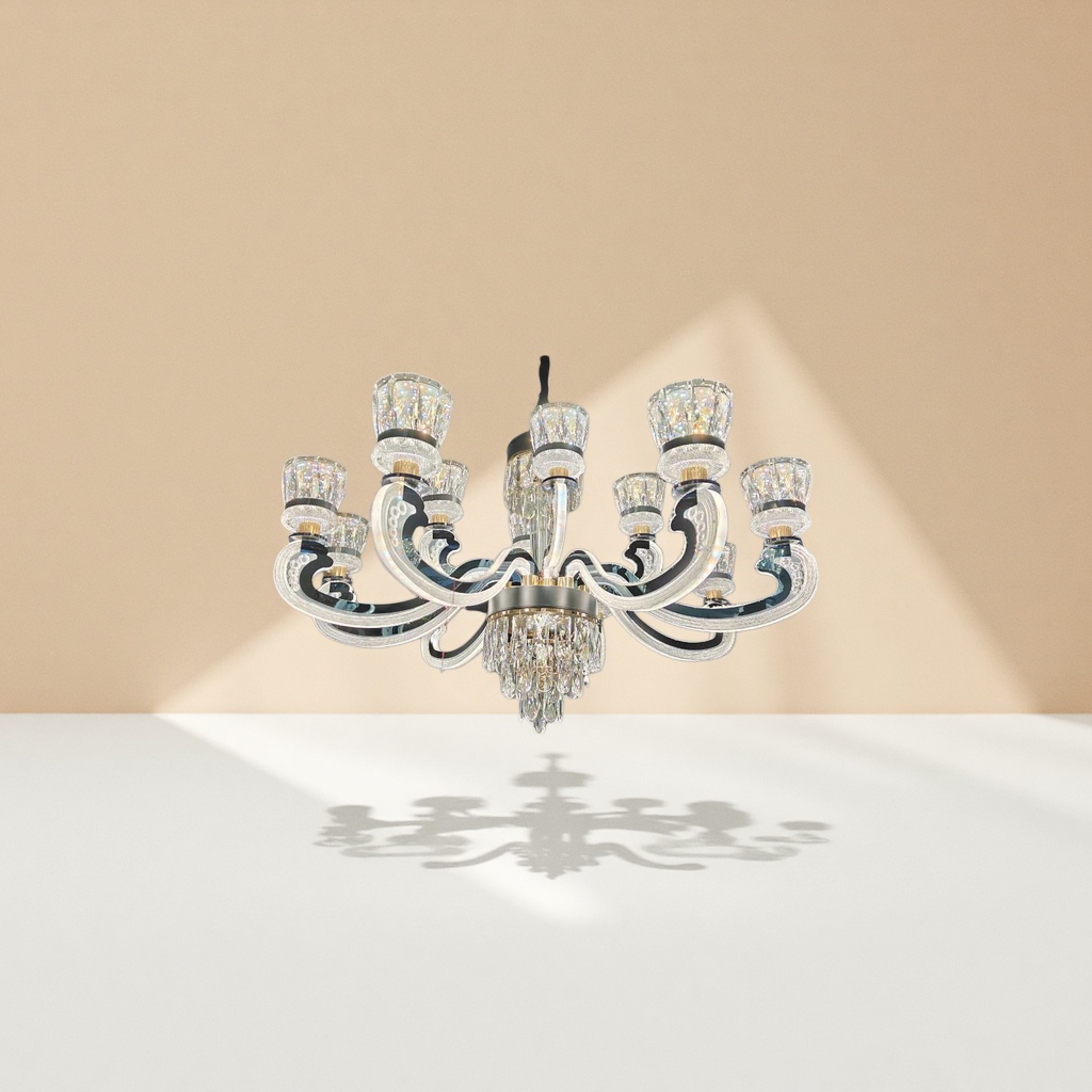 Crystal chandelier, modern and simple ceiling lamp for living room and bedroom, Nordic style LED light source