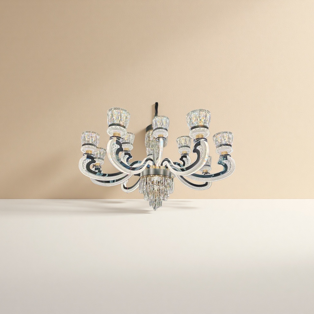 Crystal chandelier, modern and simple ceiling lamp for living room and bedroom, Nordic style LED light source Specification image