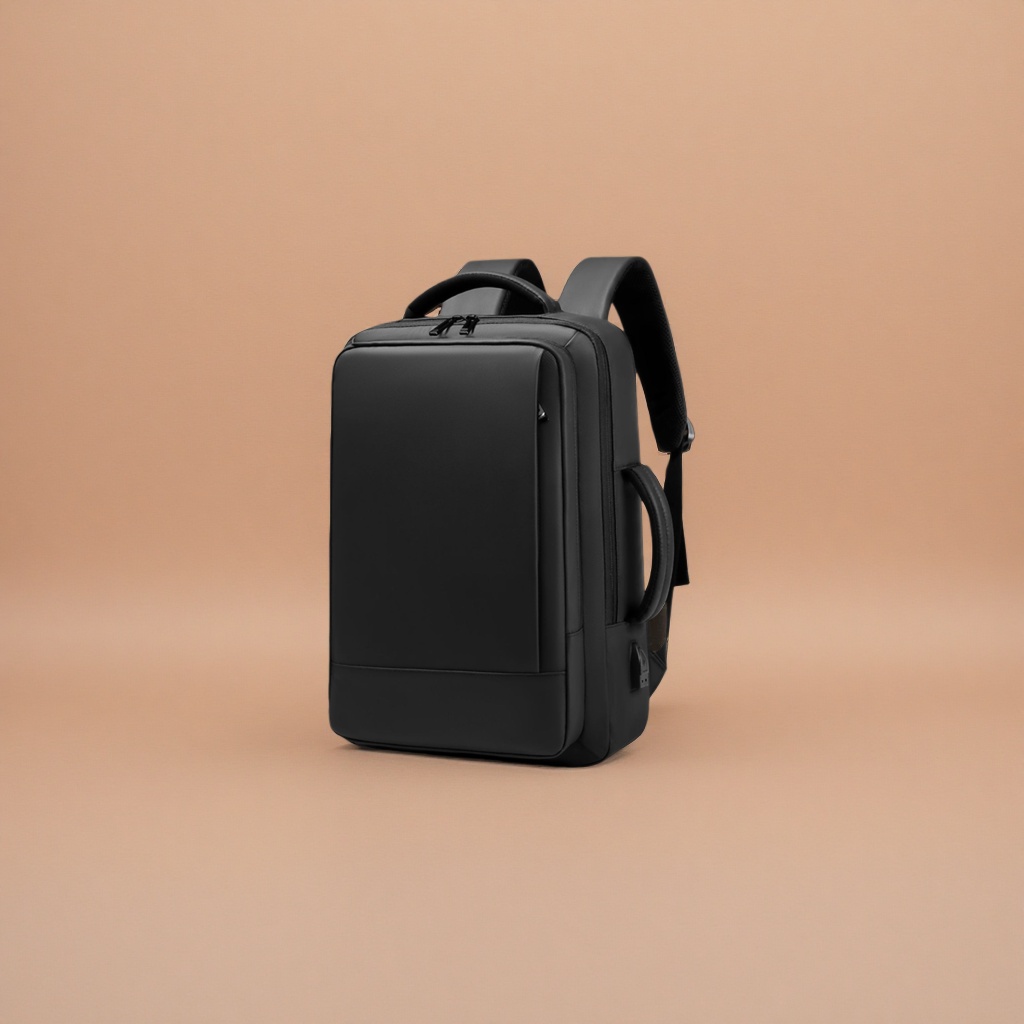 黑色双肩包耐磨尼龙通勤上学简约商务休闲 backpack details Picture
