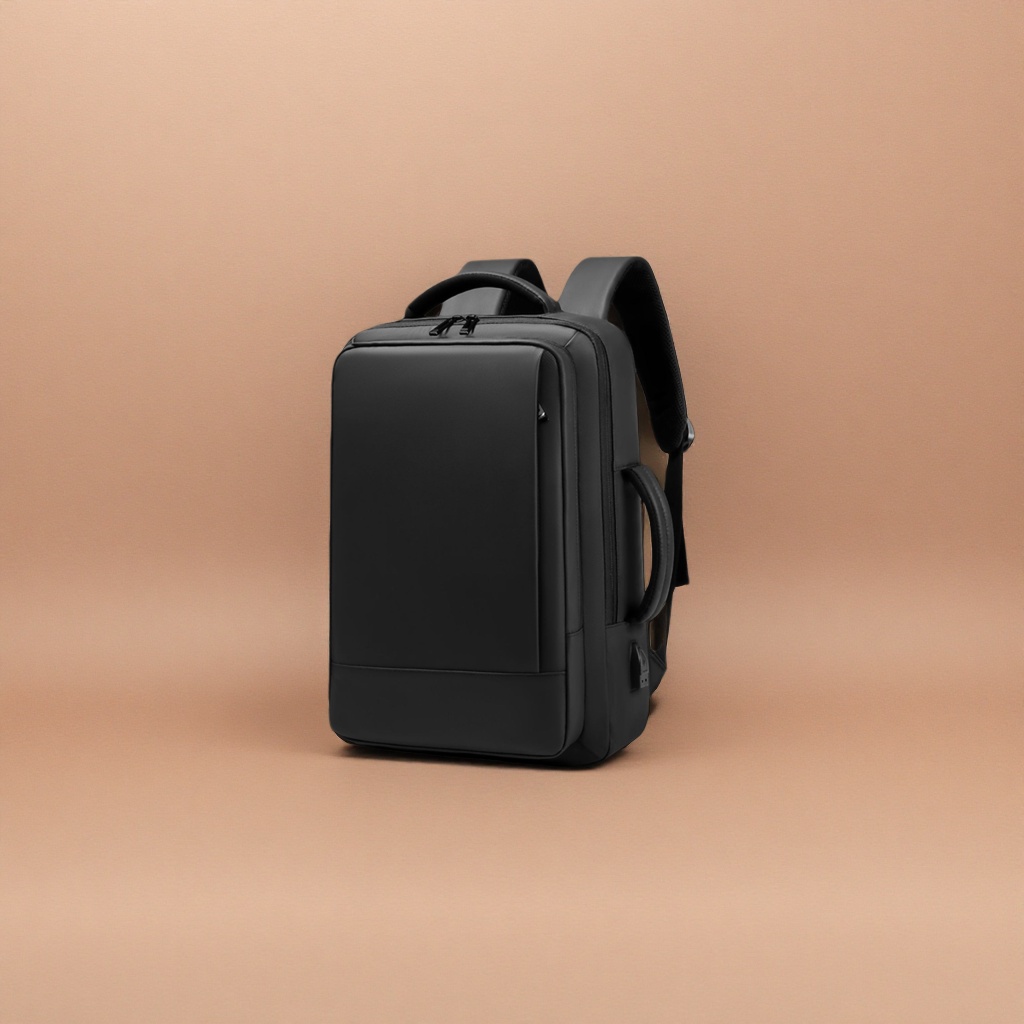 黑色双肩包耐磨尼龙通勤上学简约商务休闲 backpack