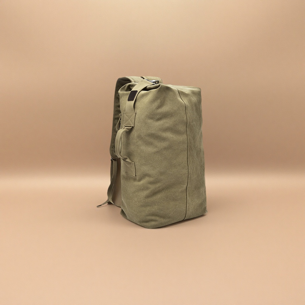 Military green canvas backpack, large-capacity, lightweight commuter student schoolbag Application Scenario