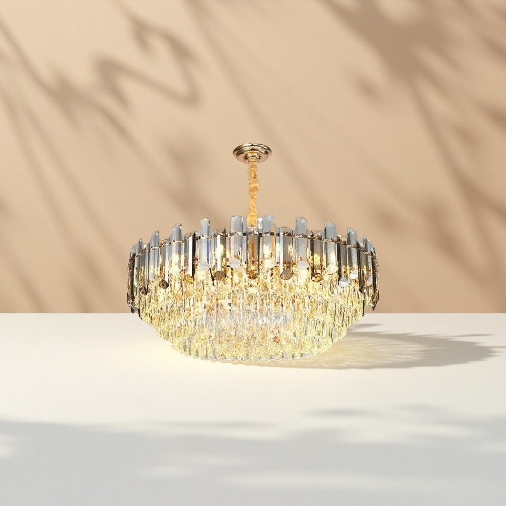 Golden crystal chandelier, ceiling lamp for living room and bedroom, Nordic simple modern light luxury style Specification image