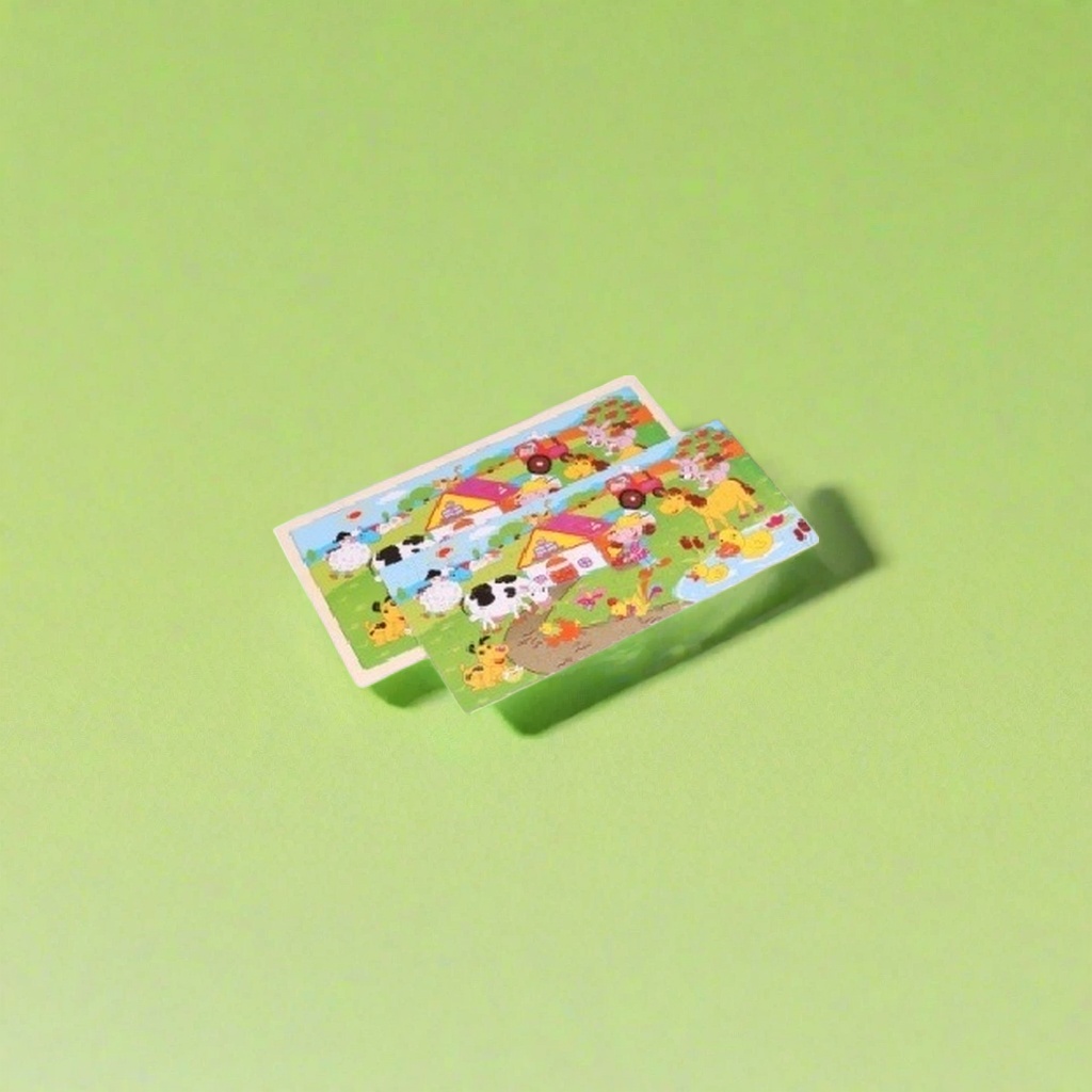 Colorful jigsaw puzzle board with farm animal patterns, children's educational toys for early learning and intelligence details Picture