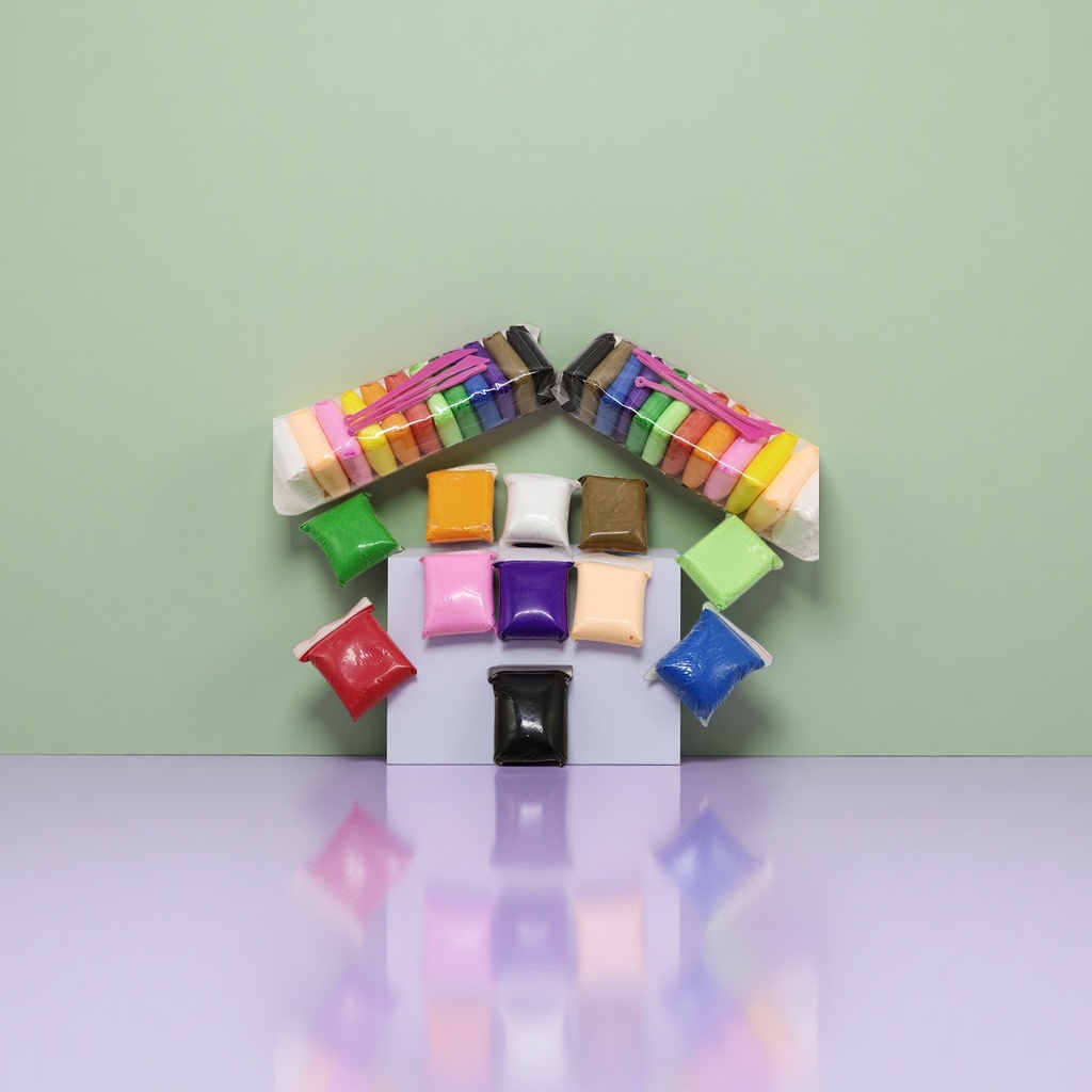 Colorful plasticine food-grade raw material children's creative shaping toys, 12 colors can be mixed and matched Application Scenario