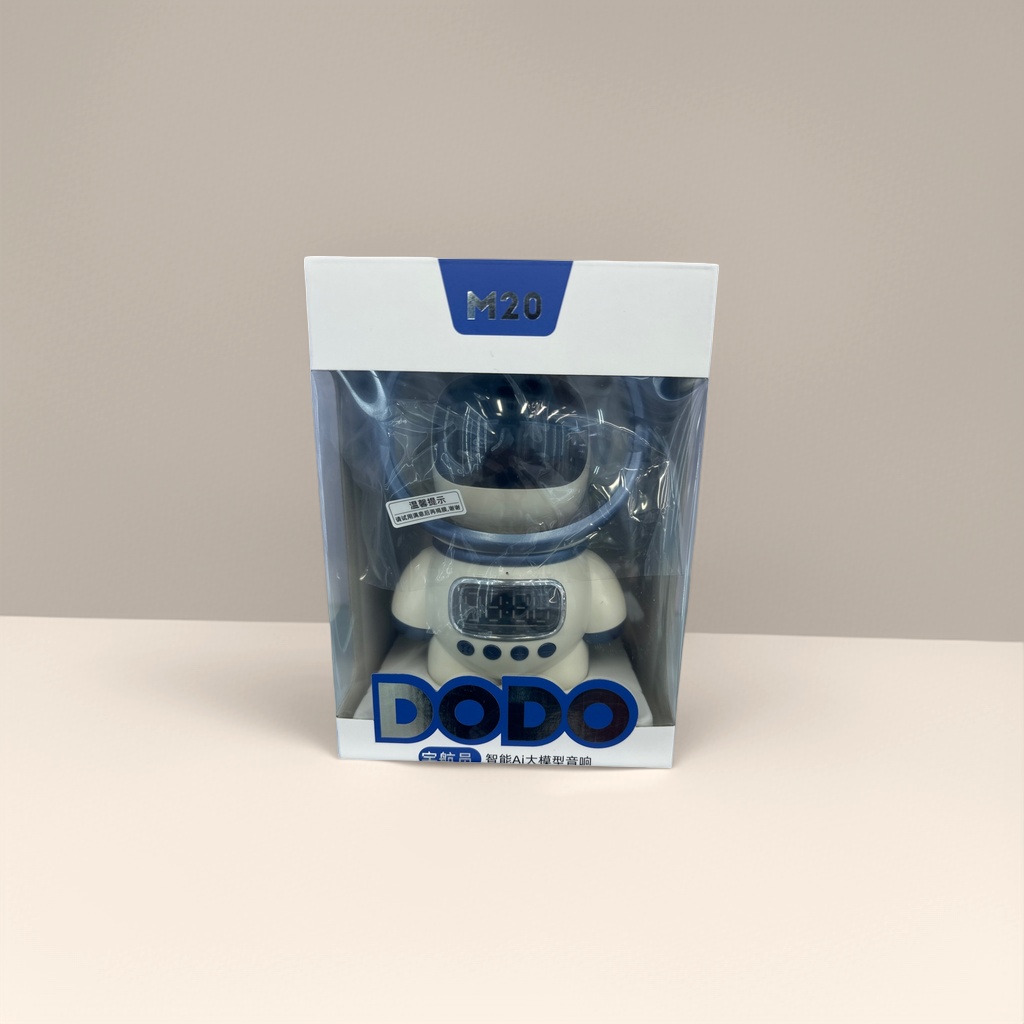 Blue and white robot-shaped smart speaker Bluetooth speaker voice control home voice-controlled device Application Scenario