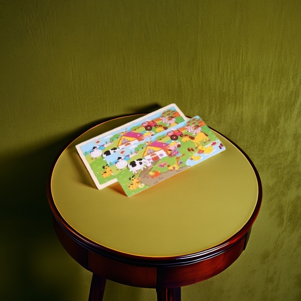 Colorful farm-themed jigsaw puzzle board, wooden, eco-friendly, rounded corners, safe, children's hands-on ability training Application Scenario