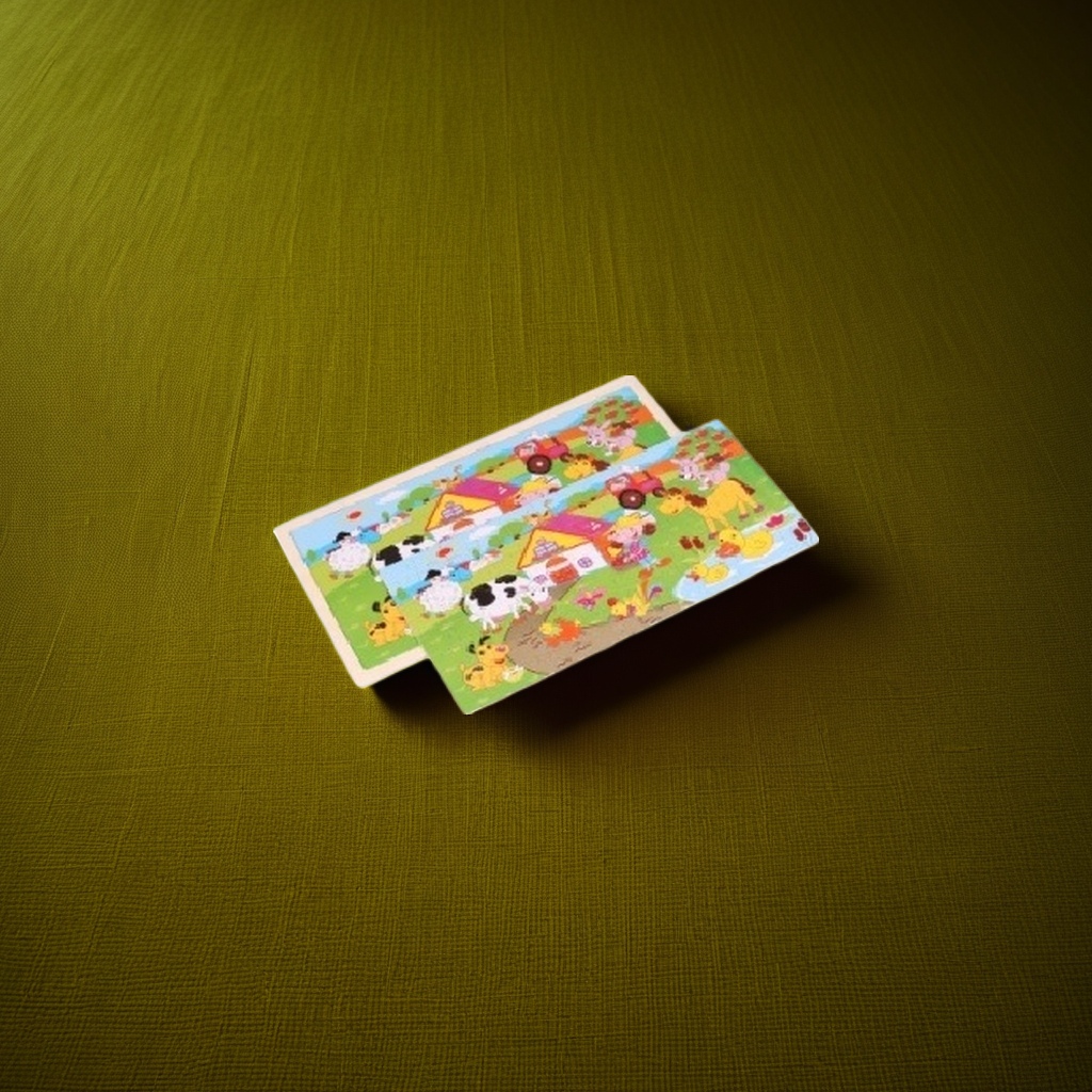Colorful farm-themed jigsaw puzzle board, wooden, eco-friendly, rounded corners, safe, children's hands-on ability training details Picture