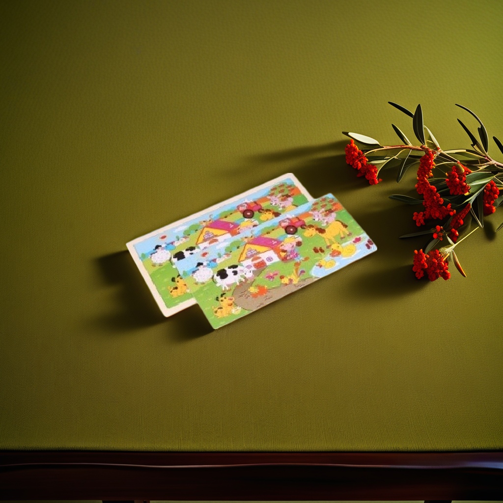 Colorful farm-themed jigsaw puzzle board, wooden, eco-friendly, rounded corners, safe, children's hands-on ability training Specification image