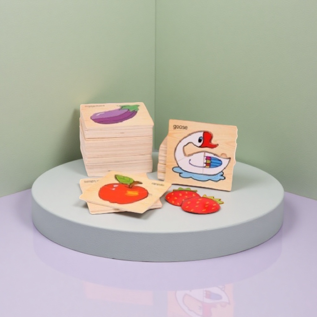 Wooden jigsaw puzzle toys are safe, environmentally friendly and unpainted for children's early education and enlightenment