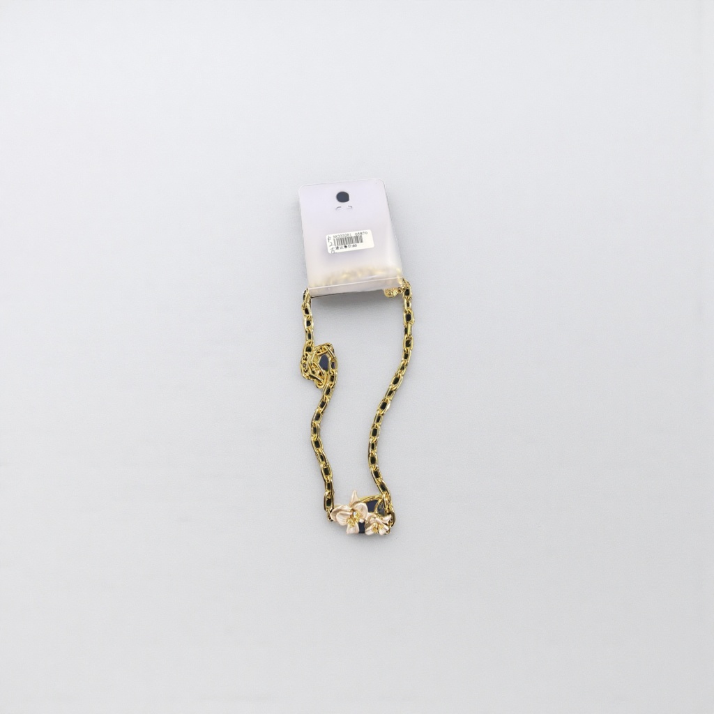 金色链条项链+花朵装饰产品图