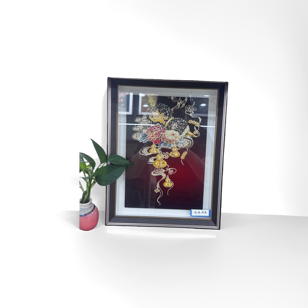 金色福禄满堂装饰画客厅玄关中式挂画新中式家居软装