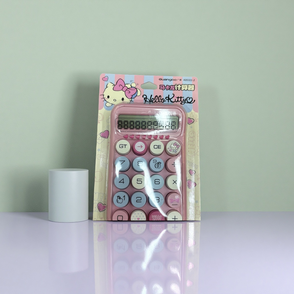 Pink Hello Kitty cartoon calculator Electronic calculator for students, portable