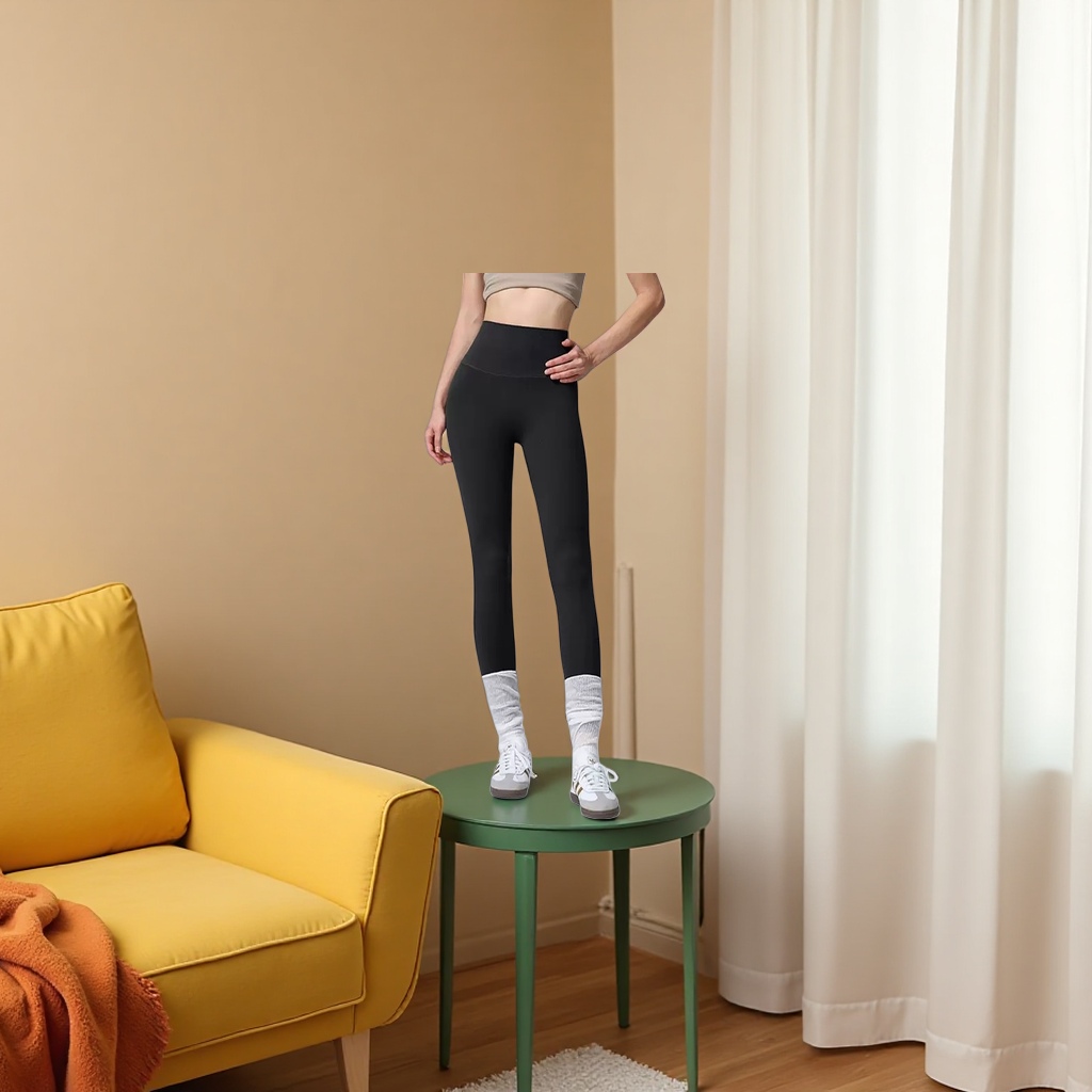 Black high-waisted skinny pants for women, slimming and form-fitting, versatile, model's same style Specification image
