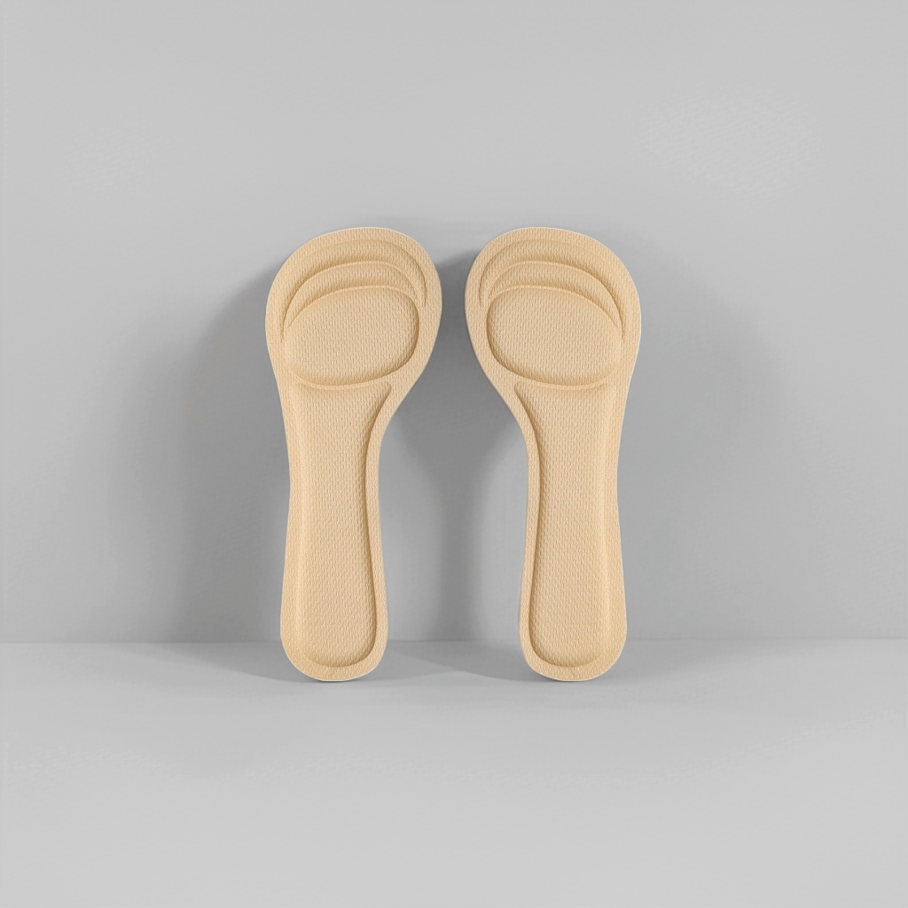 The beige comfortable anti-slip insoles are breathable and sweat-absorbent, suitable for both men and women Application Scenario