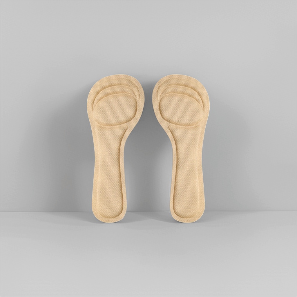 The beige comfortable anti-slip insoles are breathable and sweat-absorbent, suitable for both men and women details Picture
