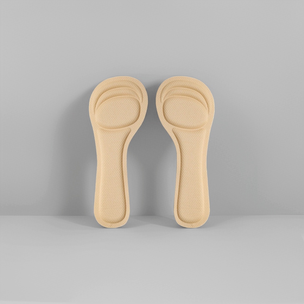 The beige comfortable anti-slip insoles are breathable and sweat-absorbent, suitable for both men and women Specification image