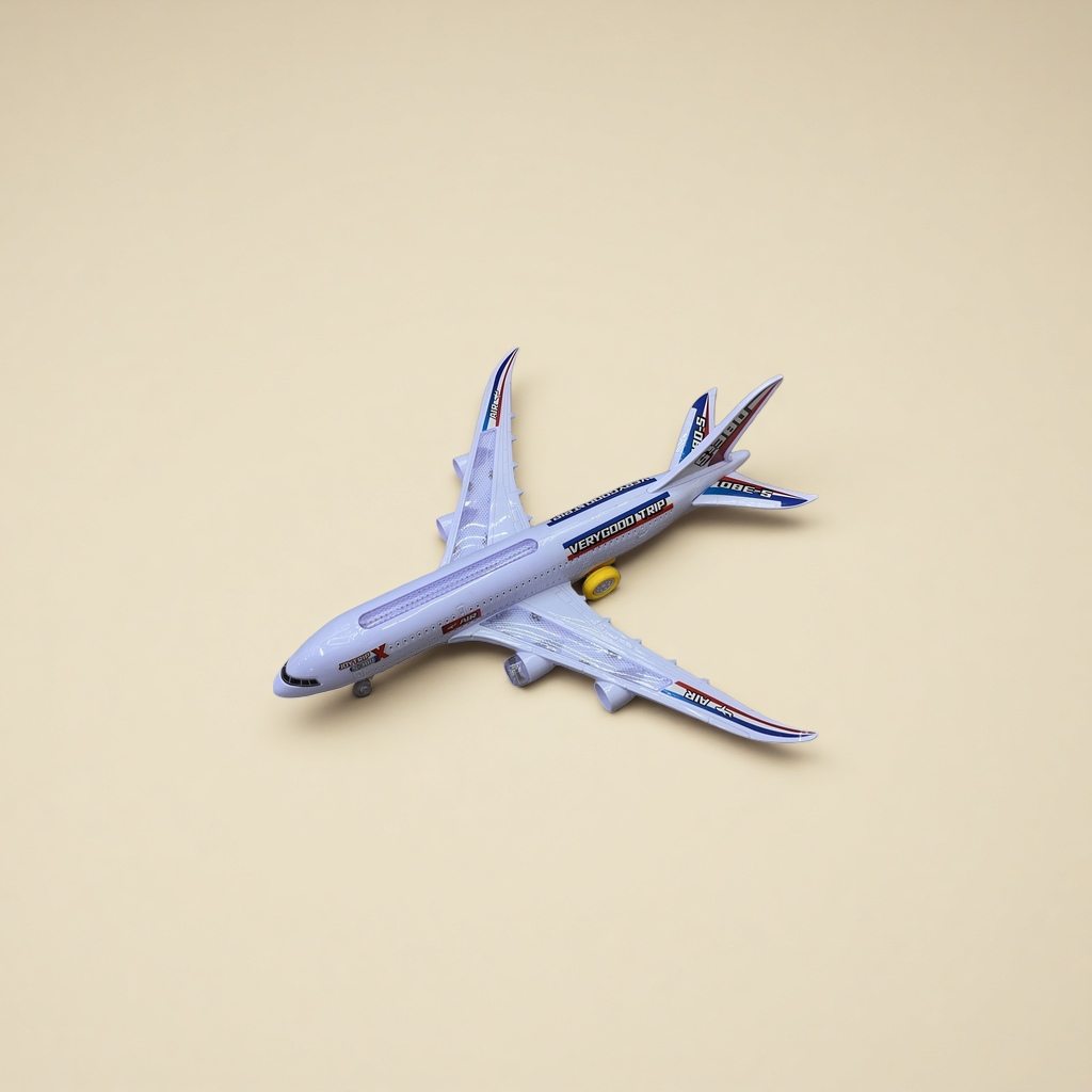 A white toy airplane children's educational simulation remote control airplane model Application Scenario