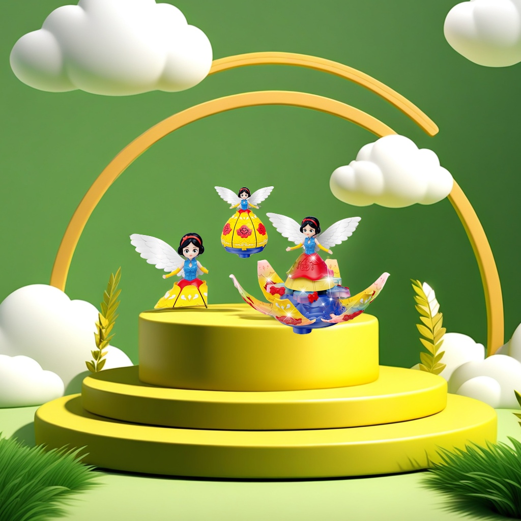 Colorful princess toys with wings, rotating skirts, electric lights, music, magic dance, electric Barbie doll toys Application Scenario