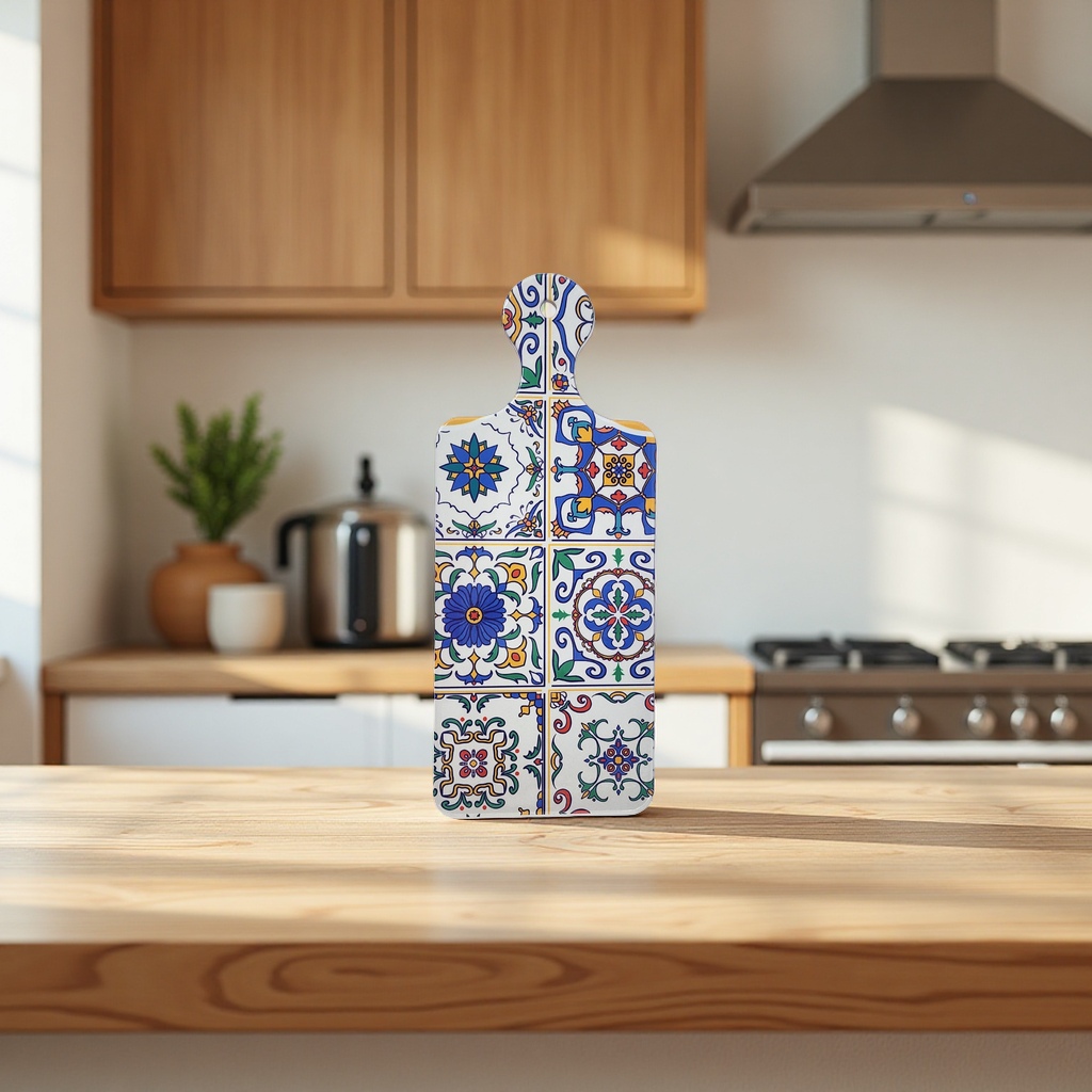 Colored tile patterned kitchen cutting board, anti-slip thickened food-grade silicone cutting board Application Scenario
