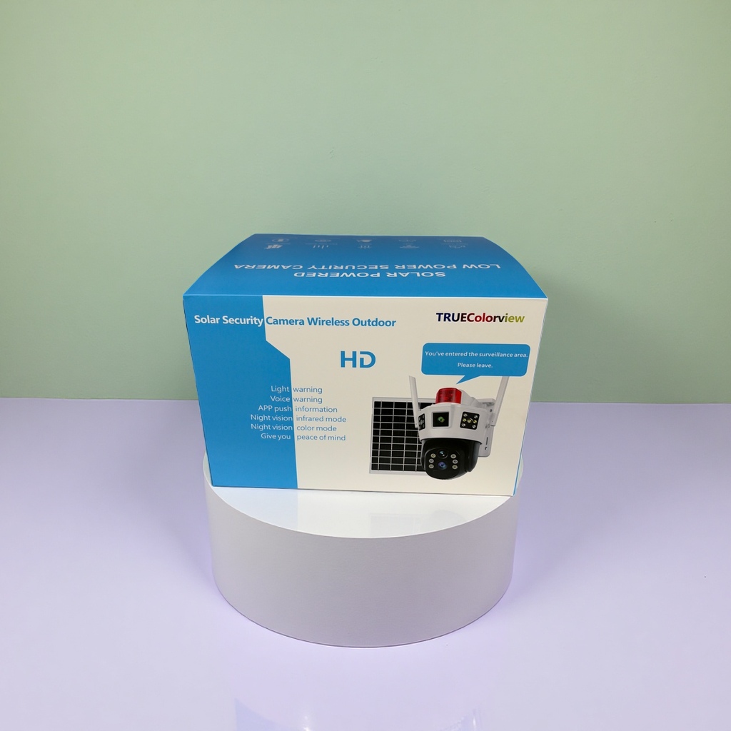 Blue packaging box solar security camera, outdoor waterproof night vision wireless monitoring Specification image