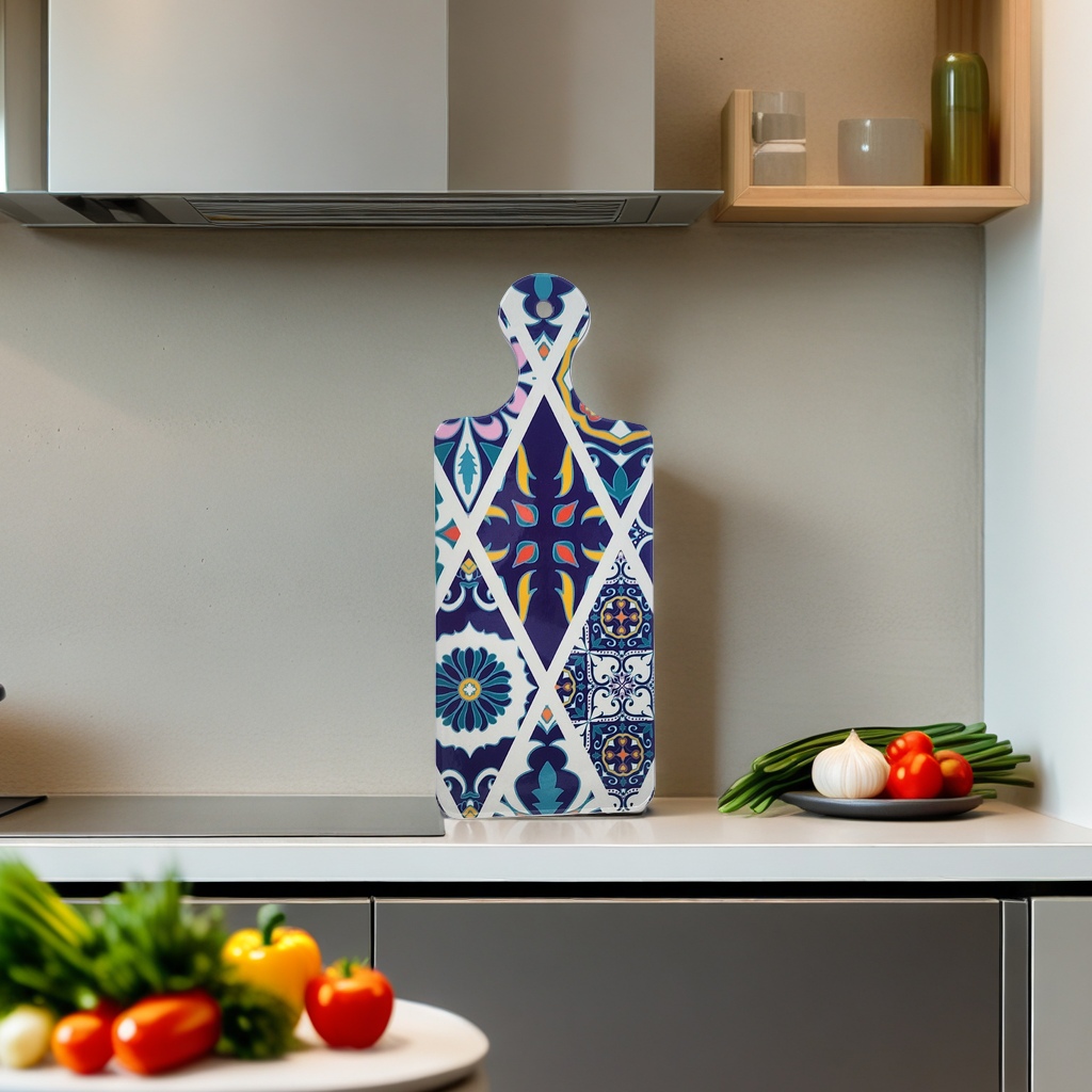 Colorful patterned bamboo fiber cutting board, thickened anti-slip and scratch-resistant cutting board Specification image