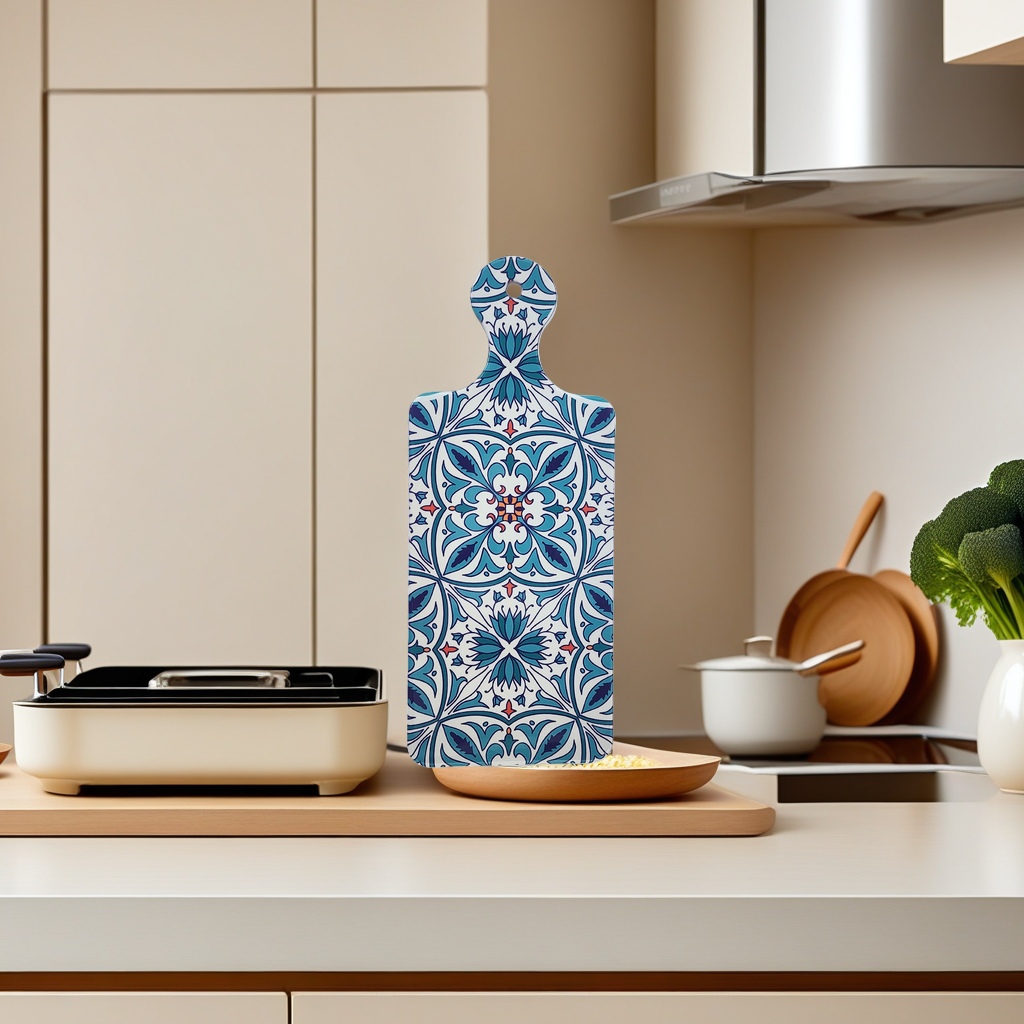 Blue and white patterned kitchen cutting board, thickened anti-slip cutting board, household solid wood composite cutting board Application Scenario