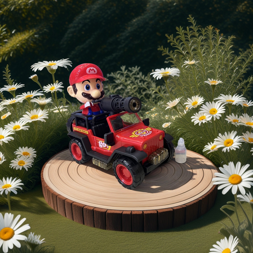 Red Mario off-road vehicle children's remote control toy, climbing electric alloy model children's toy Specification image