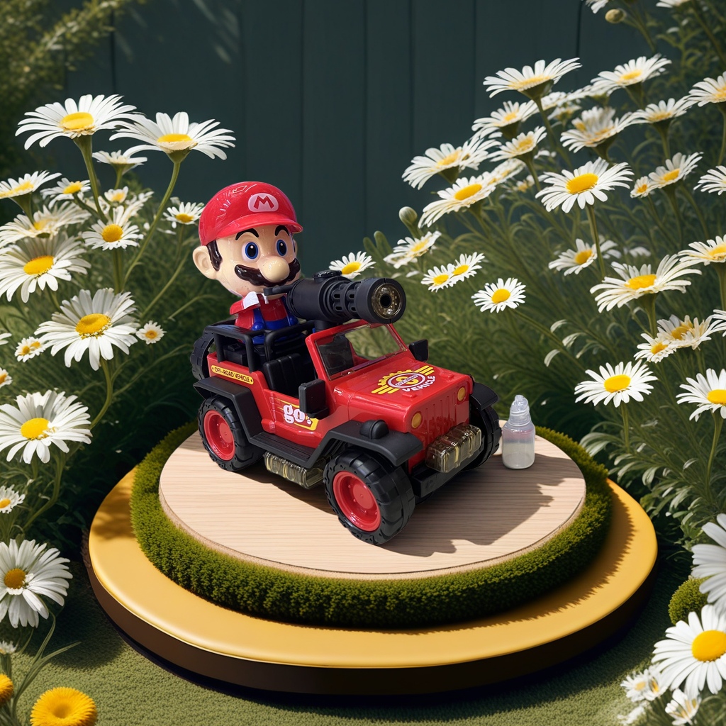 Red Mario off-road vehicle children's remote control toy, climbing electric alloy model children's toy Application Scenario