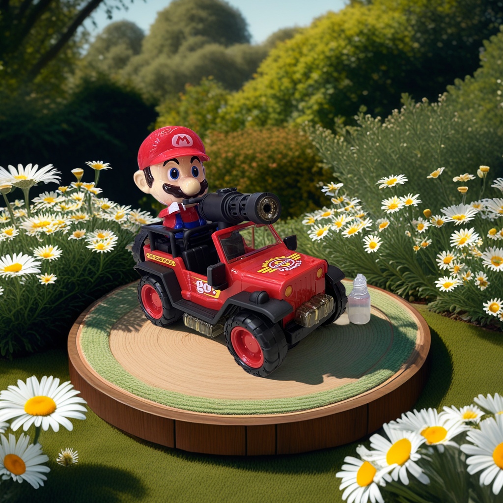 Red Mario off-road vehicle children's remote control toy, climbing electric alloy model children's toy details Picture
