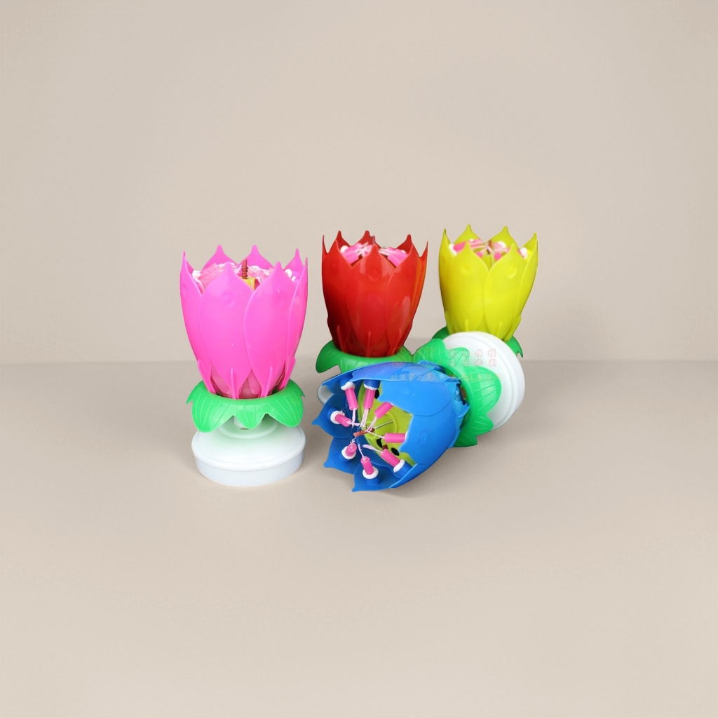 彩色莲花造型蜡烛玩具 安全无毒儿童益智手工DIY