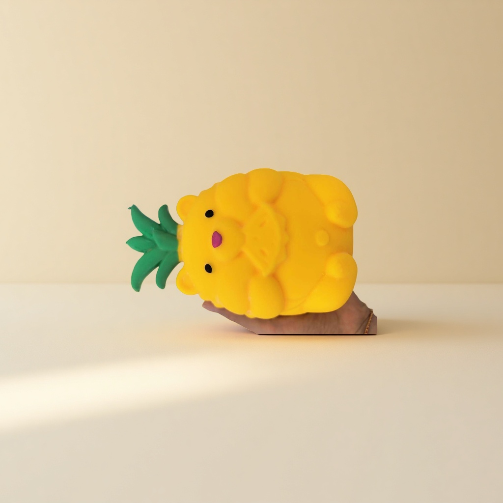 Yellow pineapple-shaped teddy bear plush toy, a cute children's educational and soothing doll Application Scenario