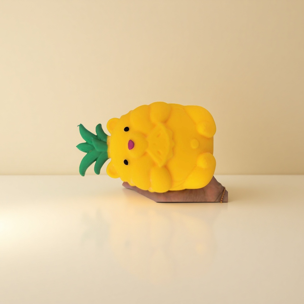 Yellow pineapple-shaped teddy bear plush toy, a cute children's educational and soothing doll Specification image