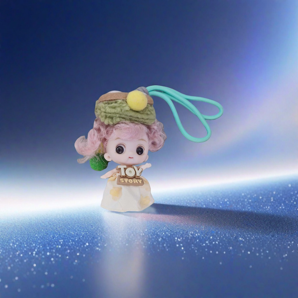 Pink curly doll plush toy, cute and girlish bedroom decoration item Application Scenario