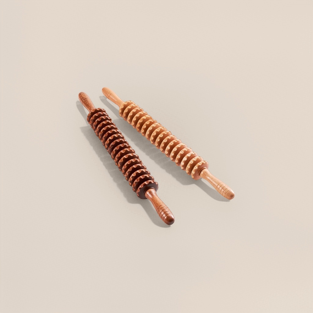 Wholesale of muscle relaxation massage roller bars, Wolf tooth fascia rolling leg slimming bars, and wooden meridian yoga bars details Picture
