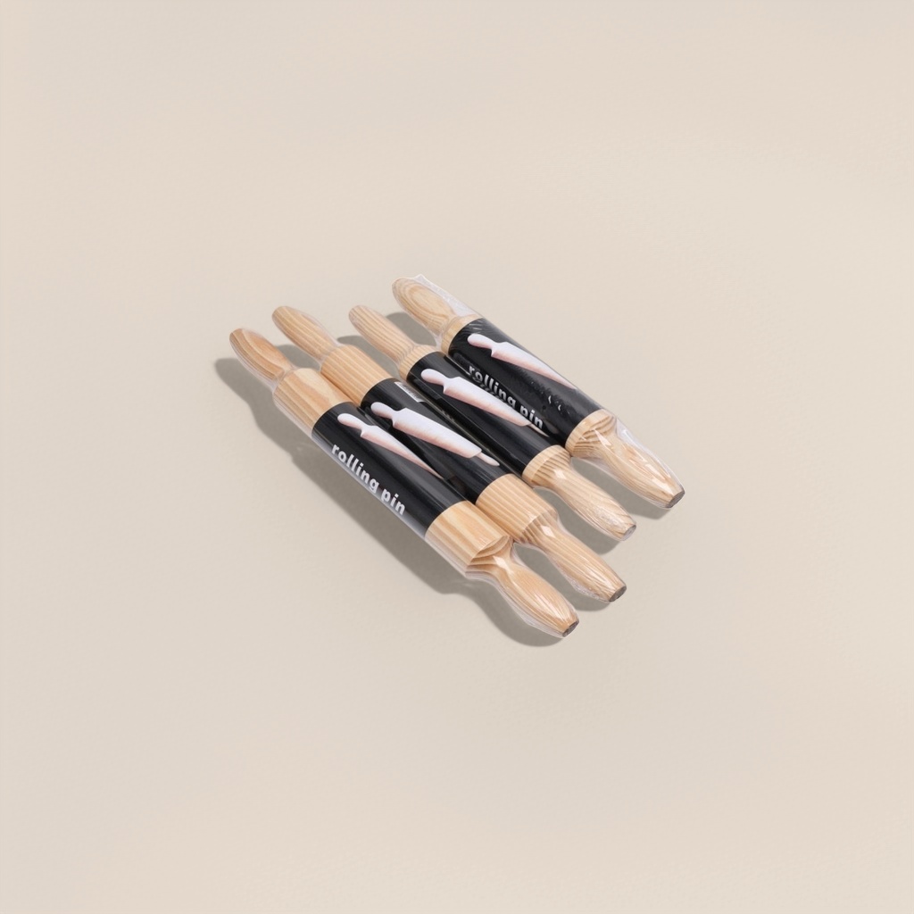 Natural solid wood rolling pin, kitchen household baking and rolling tool Application Scenario