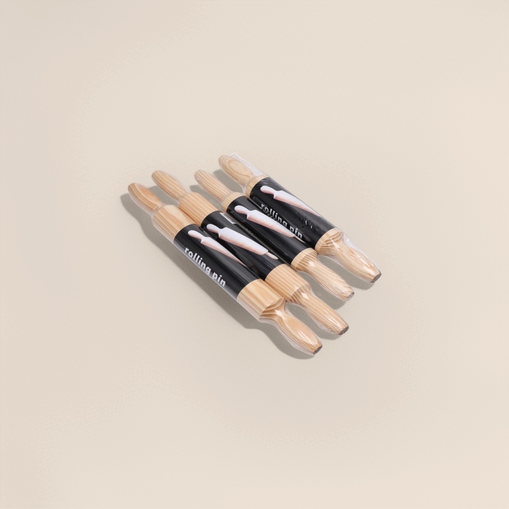 Natural solid wood rolling pin, kitchen household baking and rolling tool