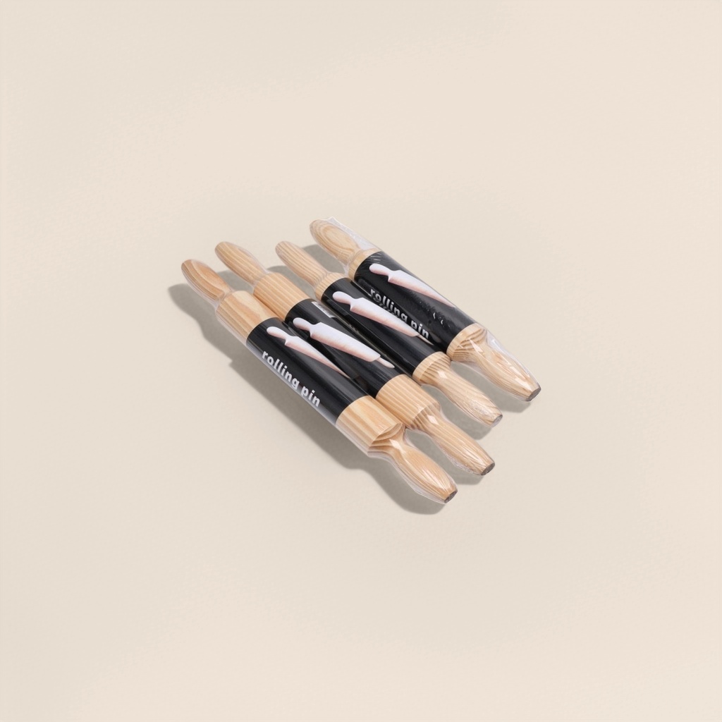 Natural solid wood rolling pin, kitchen household baking and rolling tool Specification image