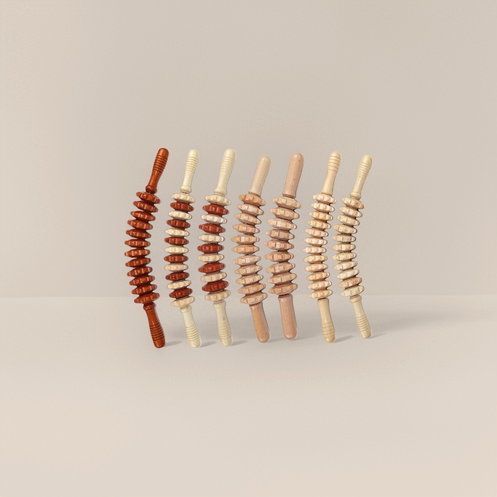 Wooden massage roller facial, neck and body universal ball massager with natural wood grain Application Scenario