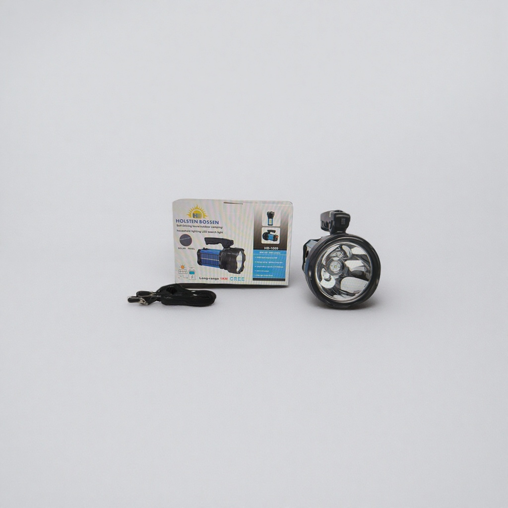 Blue solar flashlight for charging and lighting, outdoor emergency strong light portable details Picture