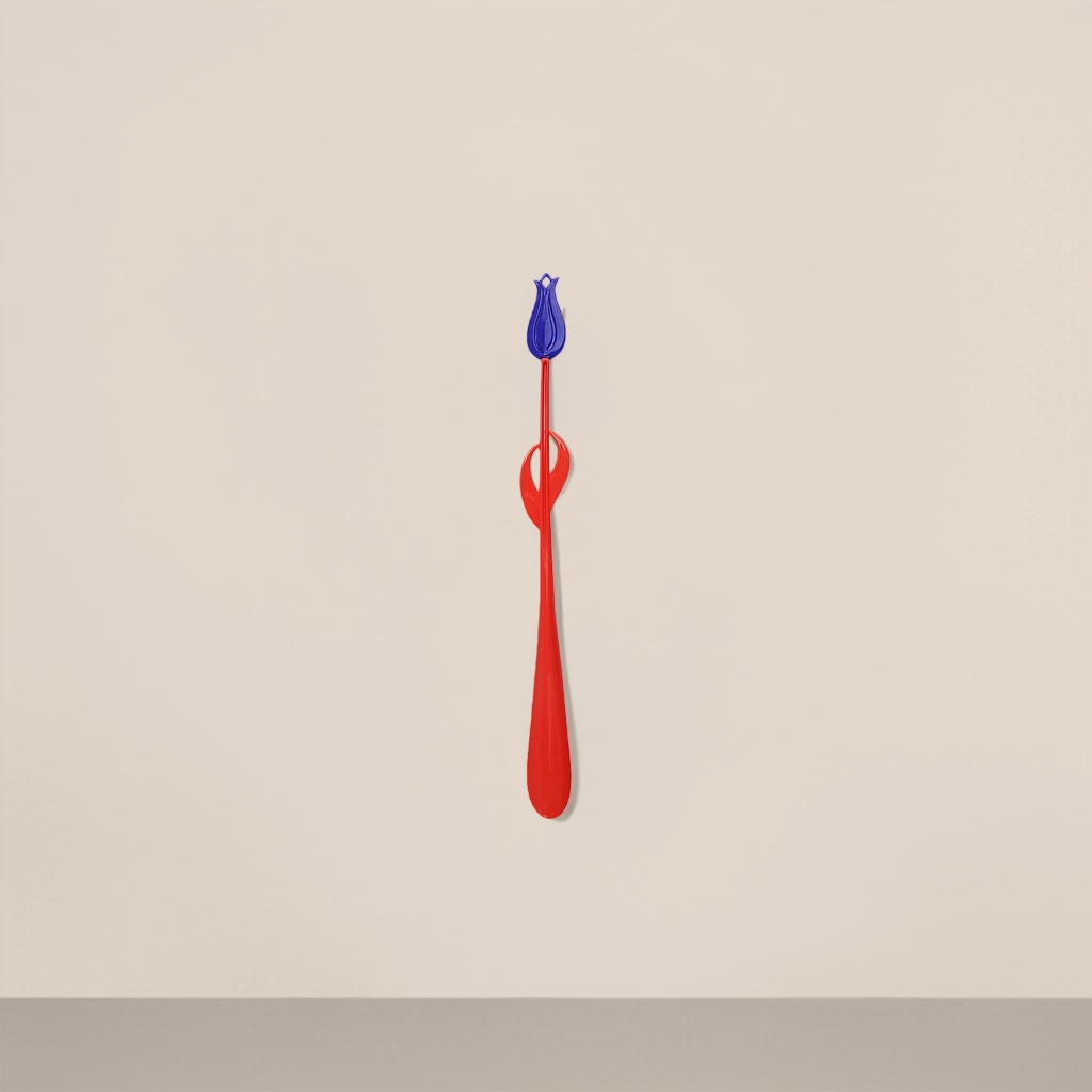 A convenient shoe-taking tool with a red shoe puller and a blue tulip shape on the top Specification image