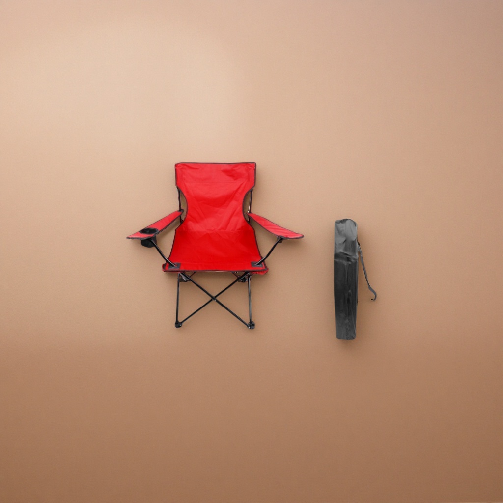 The red outdoor folding chair is portable, lightweight, load-bearing and stable, suitable for home camping and picnics Application Scenario